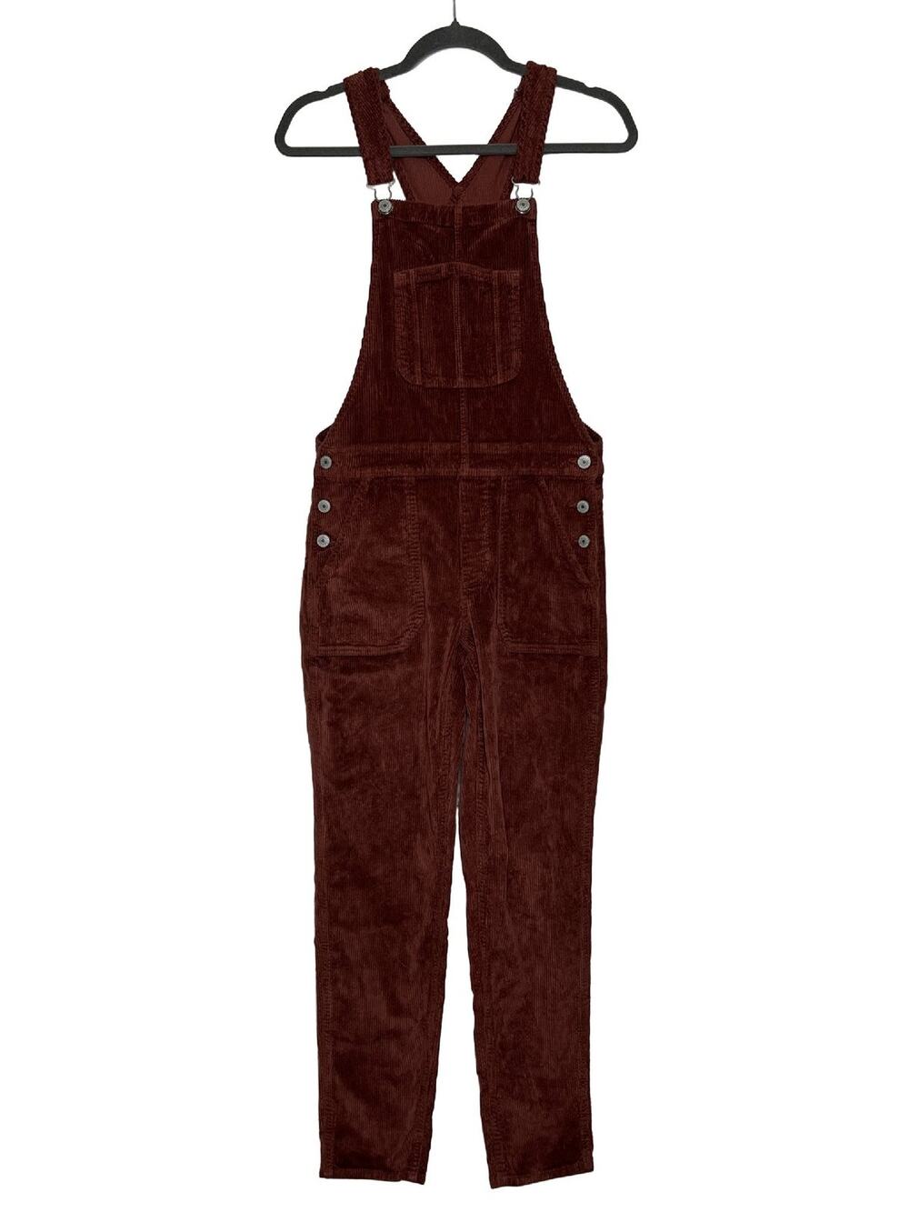 American Eagle Corduroy Overalls Small Rust Brown Sleeveless Casual